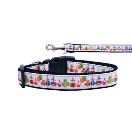 Pet Dog Cat Nylon Collar or Leash, "Party Owls"