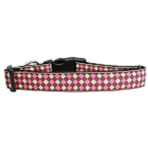 Pet Dog Cat Nylon Collar or Leash, "Pink Checkers"