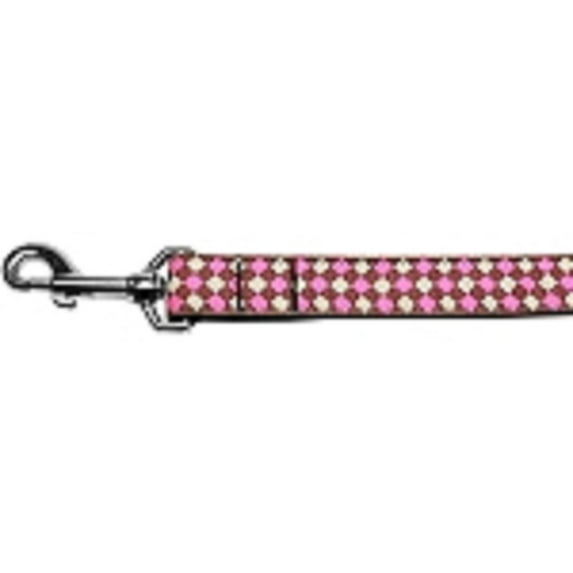 Pet Dog Cat Nylon Collar or Leash, "Pink Checkers"
