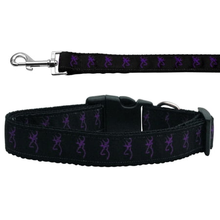 Pet Dog Cat Nylon Collar or Leash, "Purple Deer"