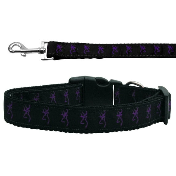 Pet Dog Cat Nylon Collar or Leash, "Purple Deer"