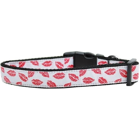 Pet Dog Cat Nylon Collar or Leash, "Sparkling Smooches"