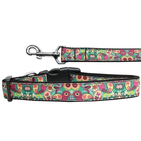 Pet Dog Cat Nylon Collar or Leash, "Turquoise Paisley"