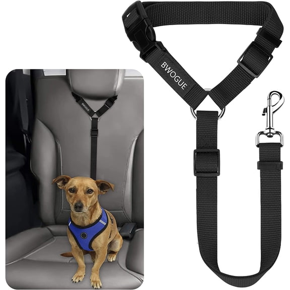 Pet Dog Cat Seat Belts, Car Headrest Restraint Adjustable Safety Leads Vehicle Seatbelt Harness (1 Pack)