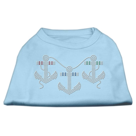 Pet Dog Cat Shirt Rhinestone, "Anchors"