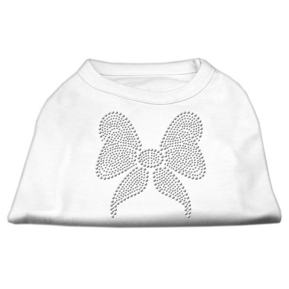 Rhinestone Bow Shirts White L (14)