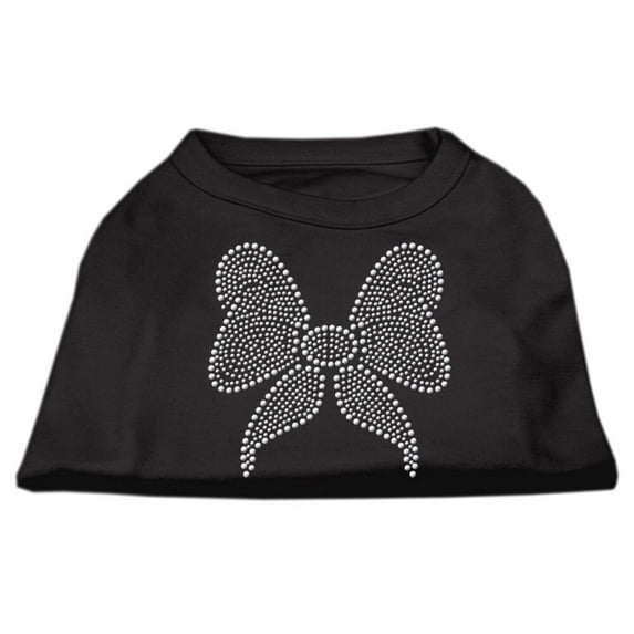 Rhinestone Bow Shirts Black M (12)