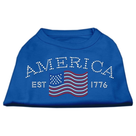 Classic American Rhinestone Shirts Blue XL (16)