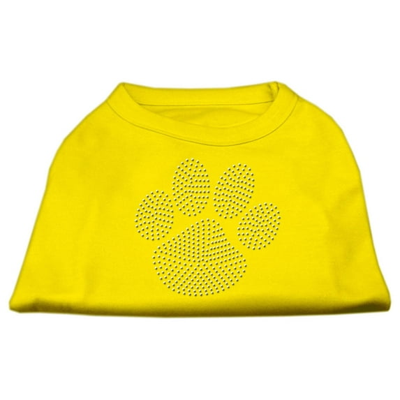 Clear Rhinestone Paw Shirts Yellow XS (8)