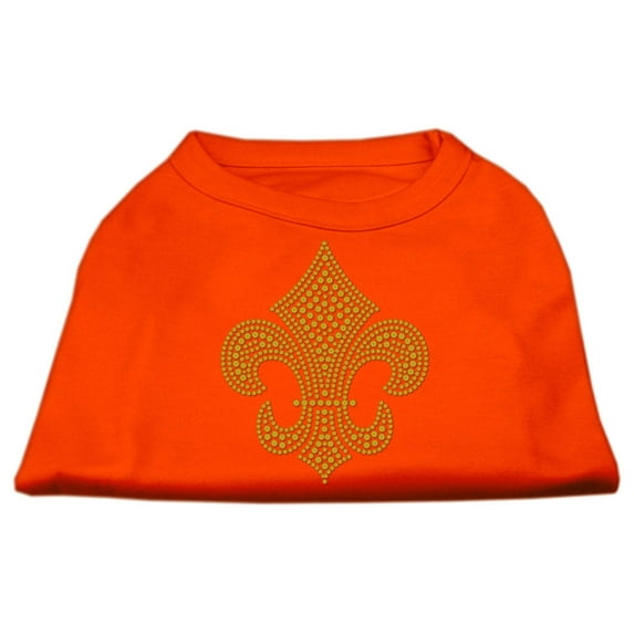 Pet Dog Cat Shirt Rhinestone,"GOLD Fleur De Lis"