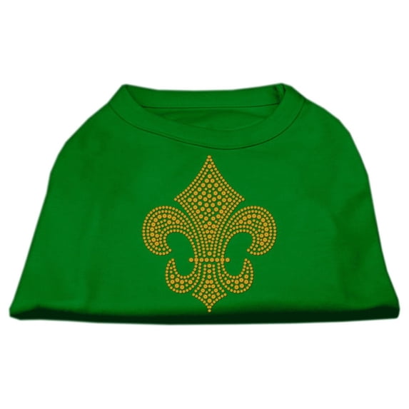 Gold Fleur de Lis Rhinestone Shirts Emerald Green XL (16)