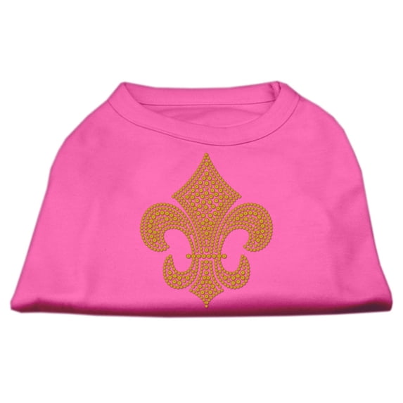 Pet Dog Cat Shirt Rhinestone, "Gold Fleur De Lis"