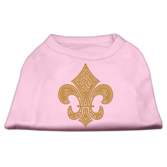 Pet Dog Cat Shirt Rhinestone, "Gold Fleur De Lis"