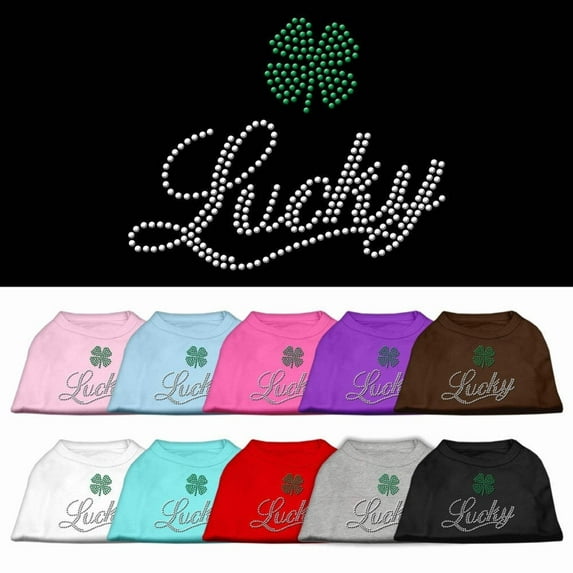 Pet Dog Cat Shirt Rhinestone, "Lucky"