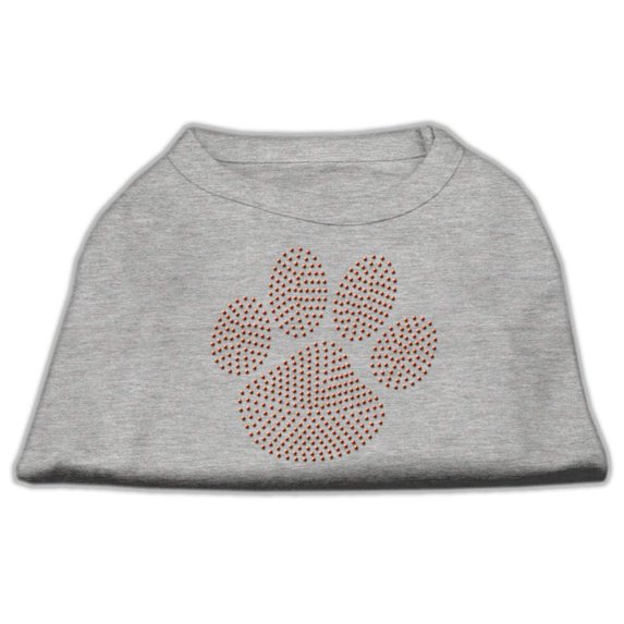 Pet Dog Cat Shirt Rhinestone, "Orange Paw"