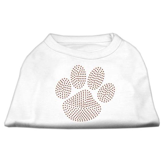 Pet Dog Cat Shirt Rhinestone, "Orange Paw"