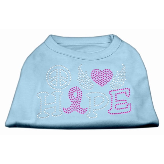 Pet Dog Cat Shirt Rhinestone, "Peace Love Hope Breast Cancer Awareness"