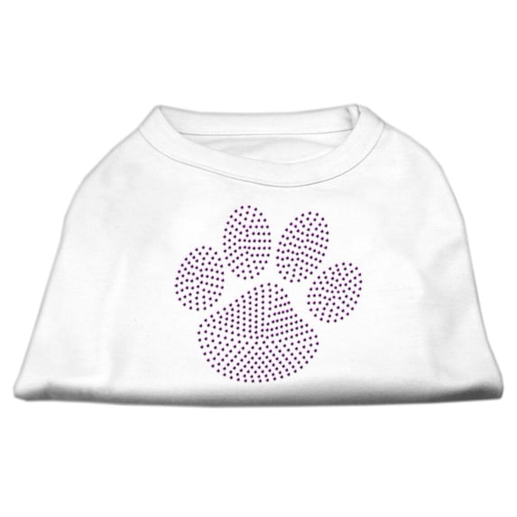 Pet Dog Cat Shirt Rhinestone, "Purple Paw"