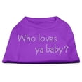 thumbnail image 1 of Pet Dog  Cat Shirt Rhinestone, "Who Loves Ya Baby?", 1 of 9