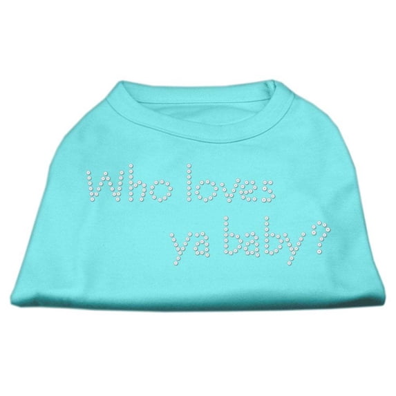 Pet Dog Cat Shirt Rhinestone, "Who Loves Ya Baby?"