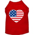 thumbnail image 1 of Pet Dog  Cat Shirt Screen Printed, "American Flag Heart", 1 of 10