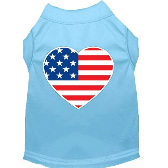 Pet Dog Cat Shirt Screen Printed, "American Flag Heart"