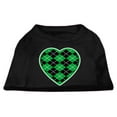 thumbnail image 1 of Pet Dog  Cat Shirt Screen Printed, "Argyle Heart Emerald Green", 1 of 8