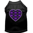 thumbnail image 1 of Pet Dog  Cat Shirt Screen Printed, "Argyle Heart Purple", 1 of 10