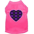 thumbnail image 1 of Pet Dog  Cat Shirt Screen Printed, "Argyle Heart Purple", 1 of 10