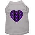 thumbnail image 1 of Pet Dog  Cat Shirt Screen Printed, "Argyle Heart Purple", 1 of 10