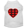 thumbnail image 1 of Pet Dog  Cat Shirt Screen Printed, "Argyle Heart Red", 1 of 5