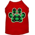 thumbnail image 1 of Pet Dog  Cat Shirt Screen Printed, "Argyle Paw Emerald Green", 1 of 8