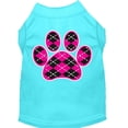 thumbnail image 1 of Pet Dog  Cat Shirt Screen Printed, "Argyle Paw Pink", 1 of 8