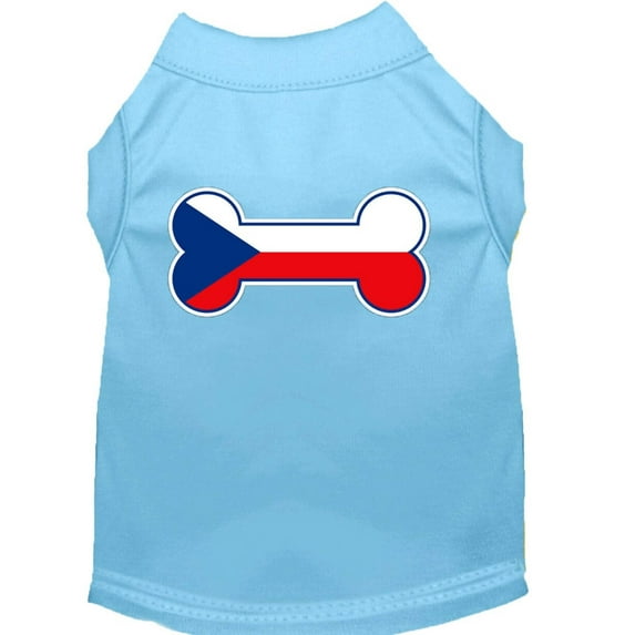 Pet Dog Cat Shirt Screen Printed, "Bone Flag Czech Republic"