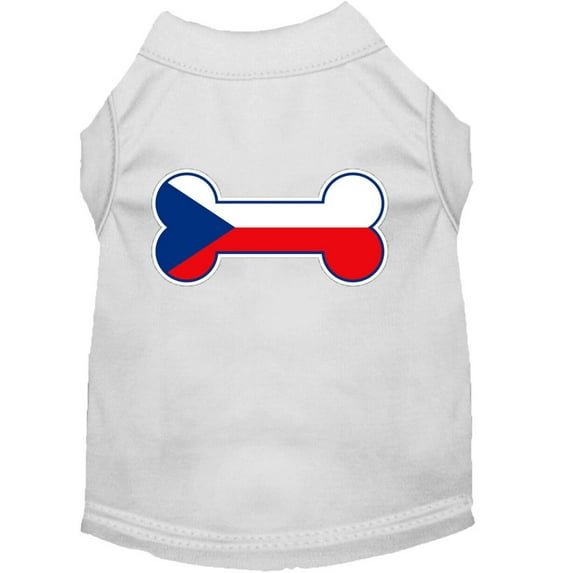 Pet Dog Cat Shirt Screen Printed, "Bone Flag Czech Republic"