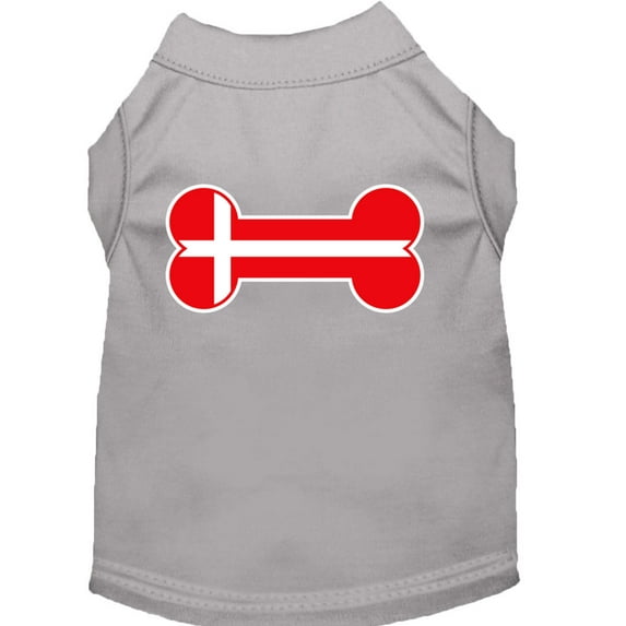 Pet Dog Cat Shirt Screen Printed, "Bone Flag Denmark"