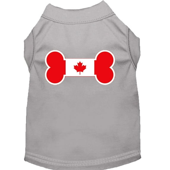 Pet Dog Cat Shirt Screen Printed, "Bone Shaped Canadian Flag"