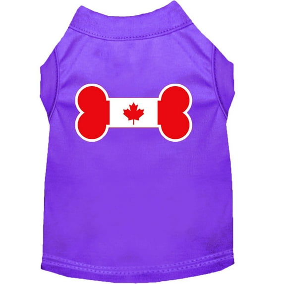 Pet Dog Cat Shirt Screen Printed, "Bone Shaped Canadian Flag"