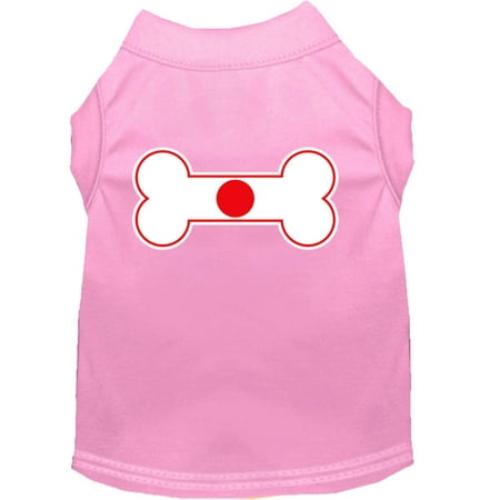 Pet Dog Cat Shirt Screen Printed, "Bone Shaped Japan Flag"