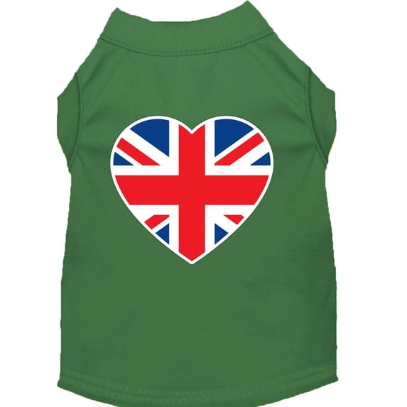 Pet Dog Cat Shirt Screen Printed, "British Flag Heart"