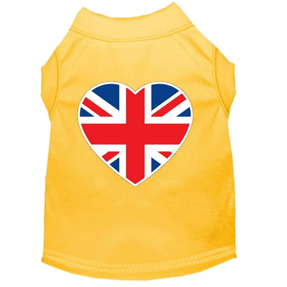 Pet Dog Cat Shirt Screen Printed, "British Flag Heart"