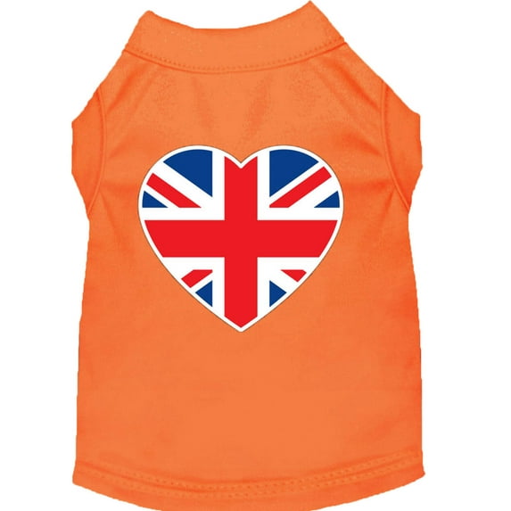 Pet Dog Cat Shirt Screen Printed, "British Flag Heart"