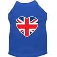 thumbnail image 1 of Pet Dog  Cat Shirt Screen Printed, "British Flag Heart", 1 of 10