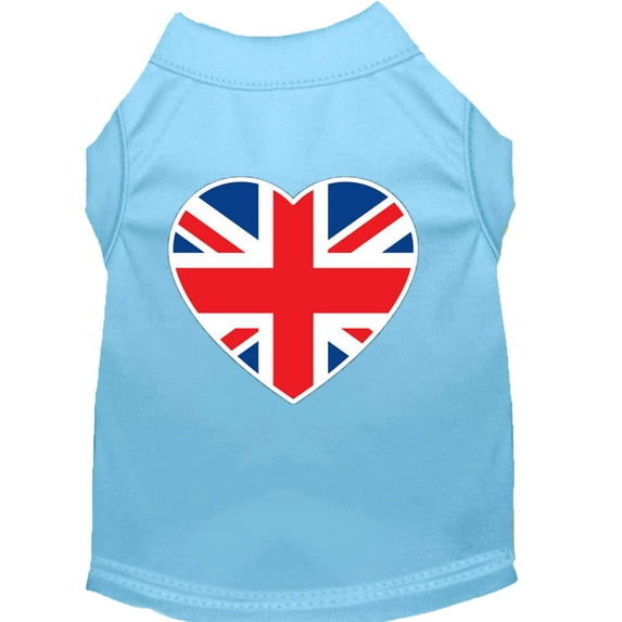 Pet Dog Cat Shirt Screen Printed, "British Flag Heart"