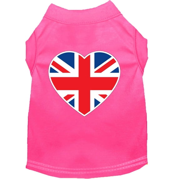 Pet Dog Cat Shirt Screen Printed, "British Flag Heart"