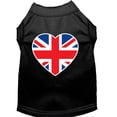 thumbnail image 1 of Pet Dog  Cat Shirt Screen Printed, "British Flag Heart", 1 of 10
