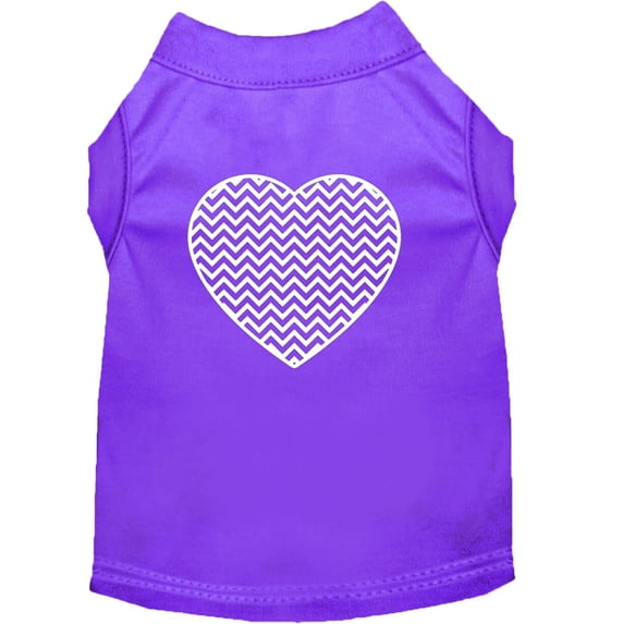 Pet Dog Cat Shirt Screen Printed, "Chevron Heart"