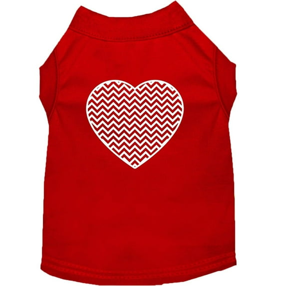 Pet Dog Cat Shirt Screen Printed, "Chevron Heart"