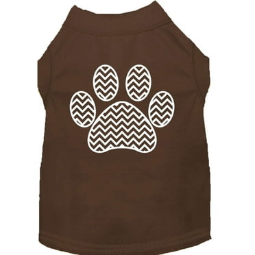 Pet Dog  Cat Shirt Screen Printed, "Chevron Paw"