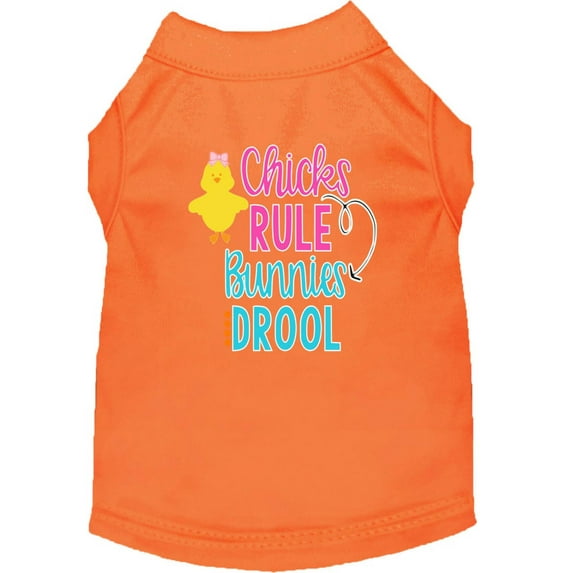 Pet Dog Cat Shirt Screen Printed, "Chicks Rule, Bunnies Drool"